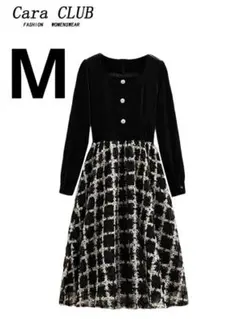 2025秋冬新作❤️ひざ丈チェック柄ワンピース お出かけデートに最適