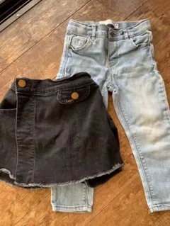 ZARAデニムパンツとLeeスカートセット（100cm)