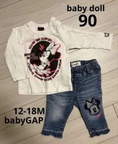 ミニーマウス Tシャツとデニムパンツセット