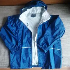 美品 Lipner 150 青ジャケット フード付 ロゴス レインスーツ上下