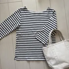 BEAMS HEART ストライプ 五分袖 Tシャツ