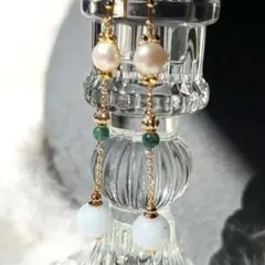 Sale❤アクアマリン♡Ｉラインロングピアス⇄イヤリング