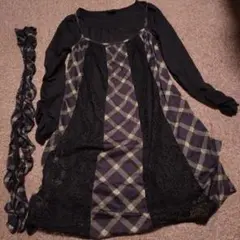 ノースリーブチェック柄ワンピース Mサイズ