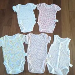 【赤ちゃん本舗・UNIQLO】肌着ロンパース5枚セット　80 90サイズ　女の子