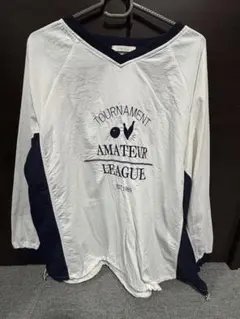 長袖Tシャツ ホワイト/ネイビー