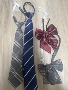 学生服用 ネクタイセット ストライプ リボン