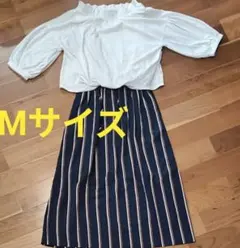 OLIVE des OLIVE ドッキングワンピース Mサイズ　ストライプのサムネイル