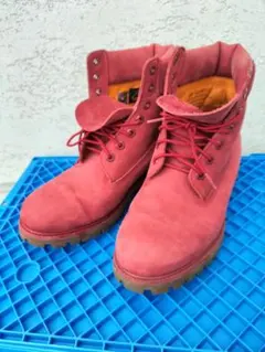 希少カラー　Timberland ヌバック赤 スエードブーツ　28.0