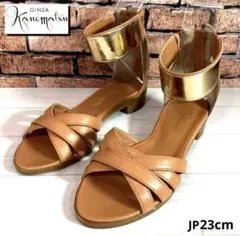 極美品⭐️銀座カネマツ■サンダル■アンクルベルト バックジップのサムネイル