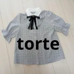 torte　ブラウス　キラキラブローチ付き　チェック　トルテのサムネイル