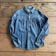 M*u様 040 BLUE BLUE デニム ウエスタンシャツ 長袖 1のサムネイル