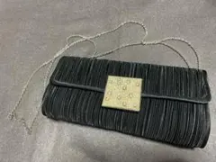 パールビジュー付きブラックパーティーバッグ 結婚式