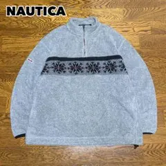 USA製 NAUTICA ノーティカ ハーフジップ フリース ノルディック柄