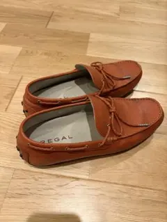 REGAL メンズ モカシン デッキシューズ オレンジのサムネイル