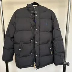 ポロラルフローレン　ダウンコート　黒　ワンポイント　フード付き