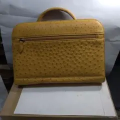 オーストリッチ クラッチバッグ セカンドバッグ イエロー