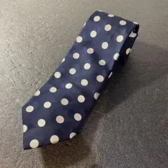 TAKEOKIKUCHI ネイビー ドット柄 ネクタイ　シルク100%日本製