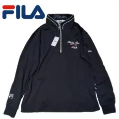 【新品タグ付き】FILA ハーフジップ 長袖カットソー ブラックのサムネイル