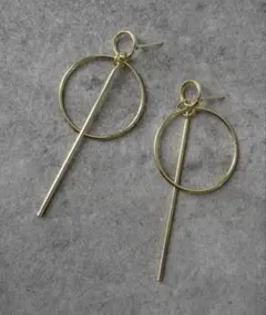 フープスティックピアス おまけ付きリングピアス 2点セット ゴールド