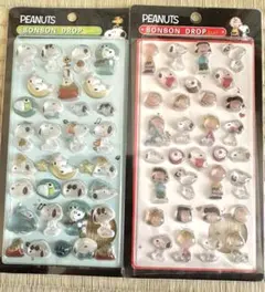 スヌーピーシール2パック ぷくぷくシール 立体シール