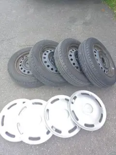 送料込み⭐スズキ⭐純正ホイール ○タイヤ○4本セット○14インチ スズキ純正 14インチ 4.5J+50 4H-100 アルミ ホイール 4本