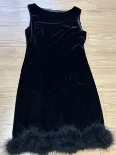 かわいいっ♡ブラックベルベットドレス ファー付き☆パーティ　結婚式