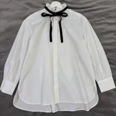 ⭐︎コス【S】長袖ブラウス 襟付きトップス ワイドカフスリープ 