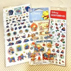 【未開封/新品未使用】ディズニー シール レトロ ダンボ アリエル くまのプー