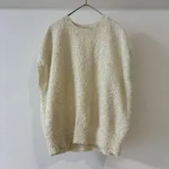 bayflow サマーニット　フレンチスリーブ　ベスト　アイボリー