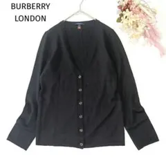 BURBERRY LONDON ニットカーディガン 2 黒 ウール 絹 カシミヤのサムネイル
