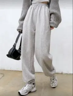 SHEIN スウェットパンツ　ライトグレー