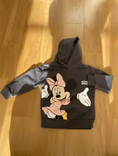 ミニーマウス フード付きトレーナー グレー