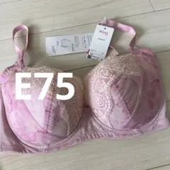 ワコール　Wing スタイルアップブラ E75 ピンク 花柄のサムネイル