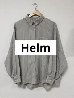 しまむら　Helm ストライプシャツ　オーバーサイズ