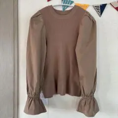 V i s ブラウン 長袖ニットセーター サイズF