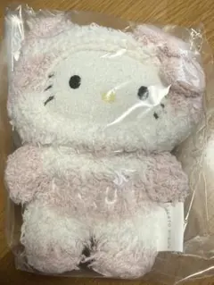 サンリオハウス ジェラピケ もこもこ ぬいぐるみチャーム キティ ピンク