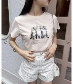 ナイスクラップ アソートねこTee Tシャツ ピンクのサムネイル