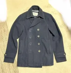 【中古】メンズ ダッフルコート ネイビー Sサイズ フード付き