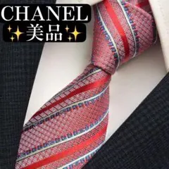 美品✨CHANEL ネクタイ　シャネル ココマーク　ジャガード　ピンク　高級