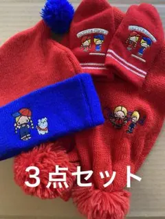 サンリオ PATY&JIM レトロ柄 キッズ用 マフラー＆ニット帽・手袋