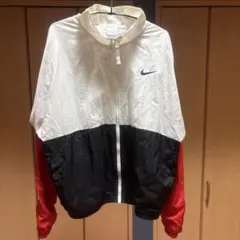 Nike ナイロンジャケット L ホワイト/ブラック/レッド