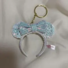 ディズニー　スパンコール　カチューシャ　キーホルダー　ホワイト