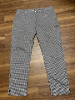 GDO ORIGINAL メンズゴルフパンツ　モノトーンハウンドトゥース柄