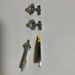 【レトロ】カフスボタン ネクタイピン セット パール調 メンズ 小物