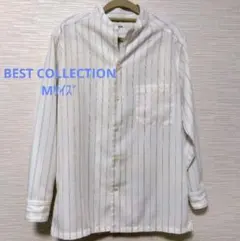 美品✨BEST COLLECTION ホワイトストライプ長袖シャツ