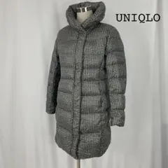 ユニクロUNIQLO　ウルトラライトダウンコート　黒灰色　レディースL