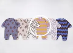 新作⭐︎ オーシャンアンドグラウンド 総柄スウェットロンパス