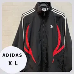 【GWセール】アディダスオリジナルス ナイロンジャケット 美品 XL 黒赤