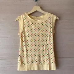 RopePicnic　水玉　イエロー　タンクトップ　コットン100%　38サイズのサムネイル
