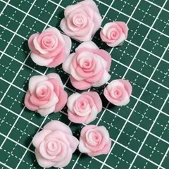 デコパーツ　薔薇　9個セット